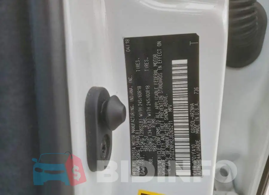 5TDZZRFH2JS265211 Photo# 14