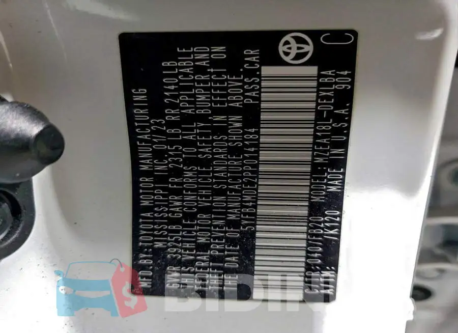 5YFB4MDE2PP014184 Photo# 12
