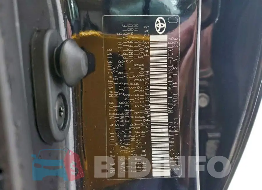 5YFB4MDE3SP322604 Photo# 12