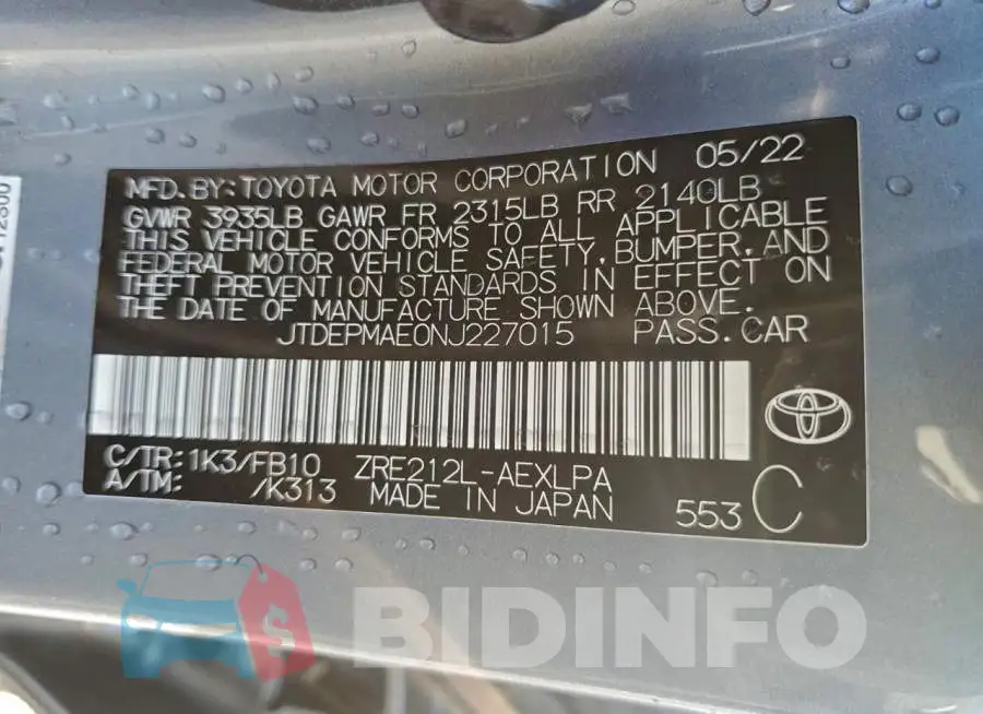 JTDEPMAE0NJ227015 Photo# 12