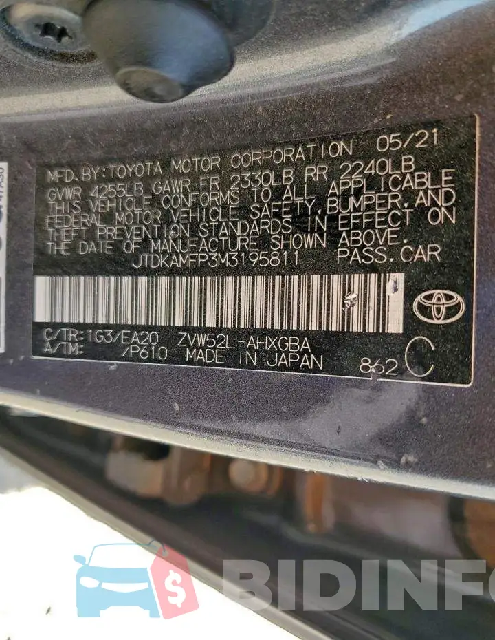 JTDKAMFP3M3195811 Photo# 13