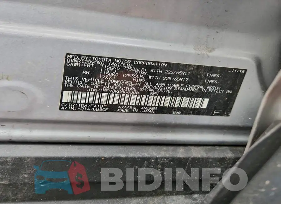 JTMP1RFV8KD503306 Photo# 14