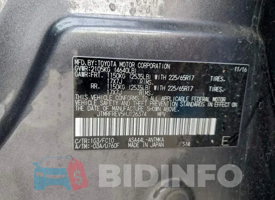 JTMRFREV5HJ126374 Photo# 12