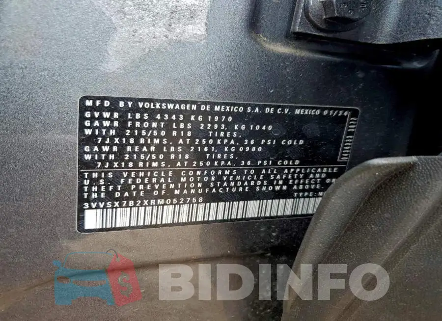 3VVSX7B2XRM052758 Photo# 13