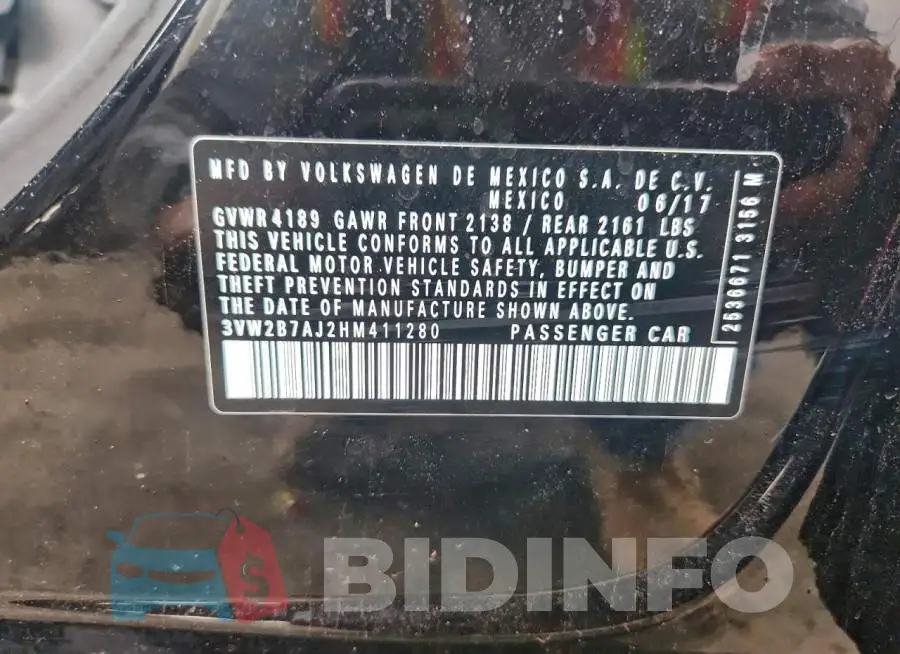 3VW2B7AJ2HM411280 Photo# 12