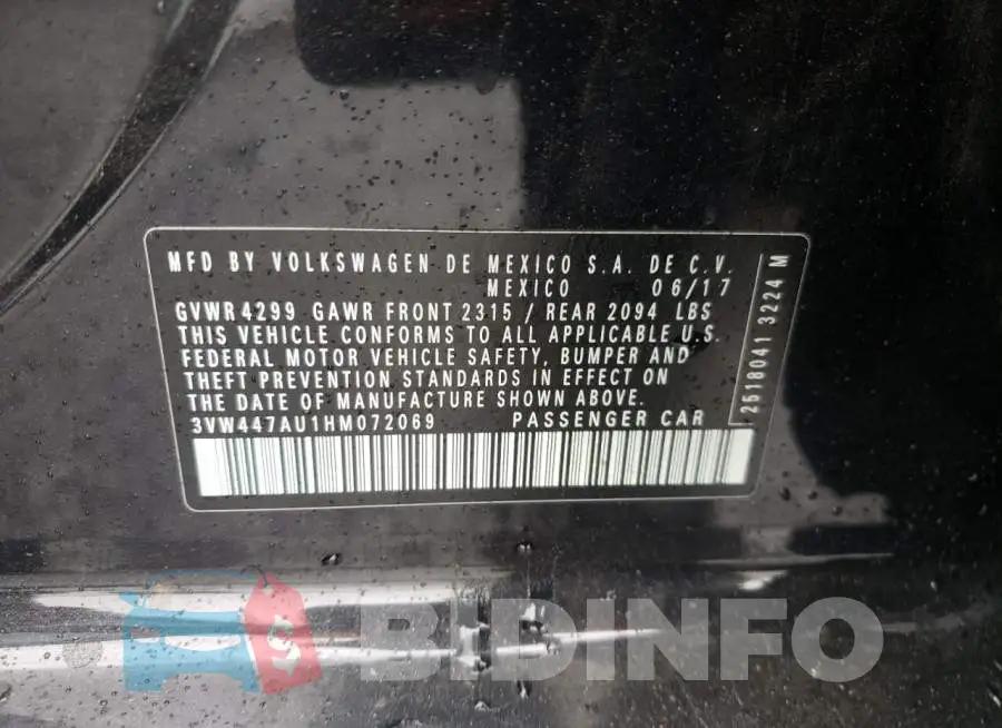 3VW447AU1HM072069 Photo# 13