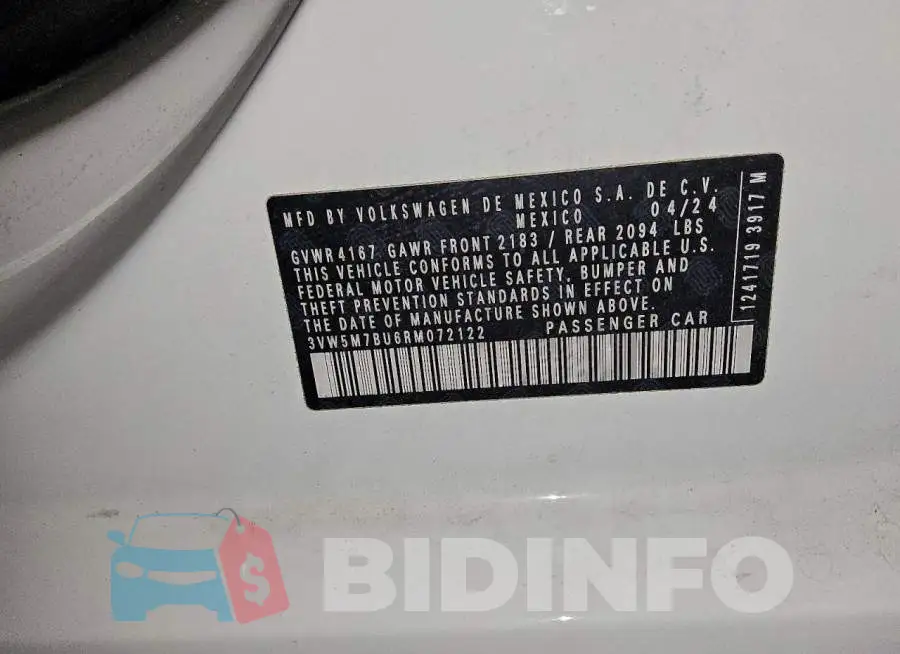 3VW5M7BU6RM072122 Photo# 13