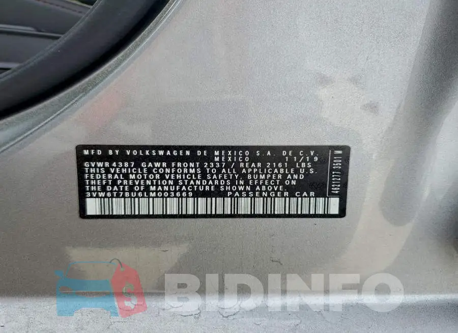3VW6T7BU6LM003669 Photo# 12