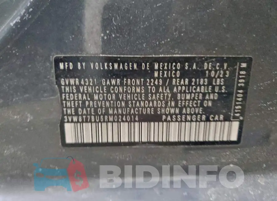 3VW8T7BU5RM024014 Photo# 12