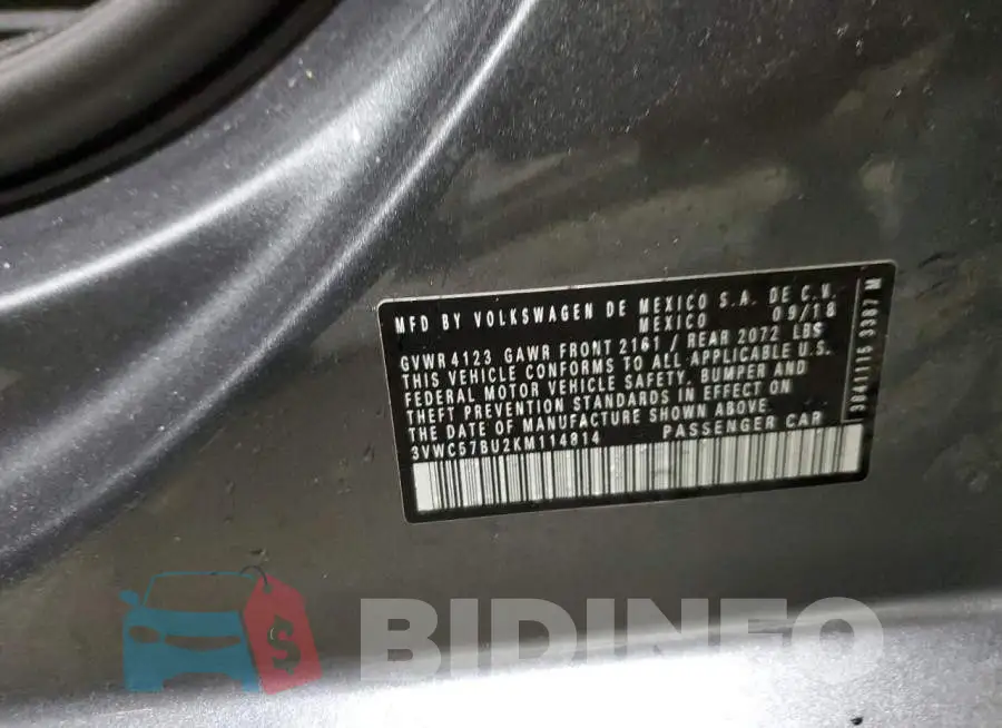 3VWC57BU2KM114814 Photo# 12