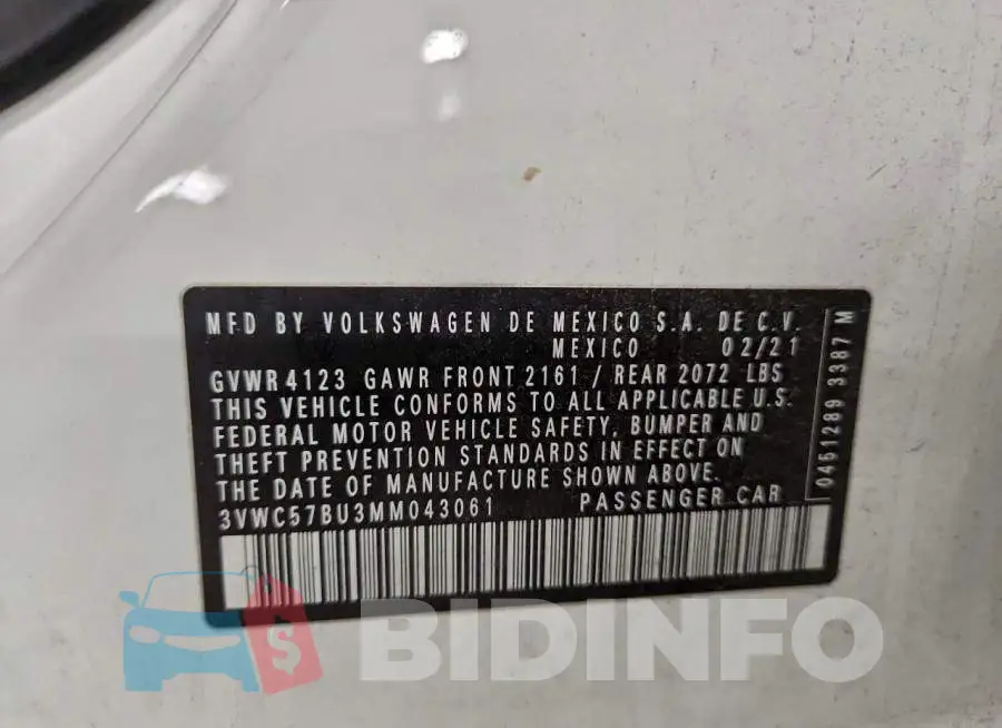 3VWC57BU3MM043061 Photo# 13