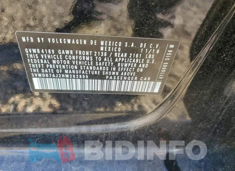 3VWDB7AJ2HM282899 Photo# 12