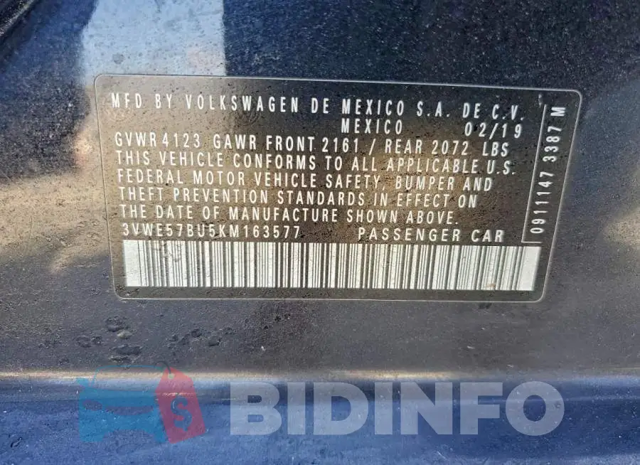 3VWE57BU5KM163577 Photo# 13