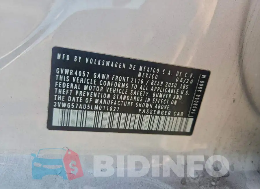3VWG57AU5LM011827 Photo# 12