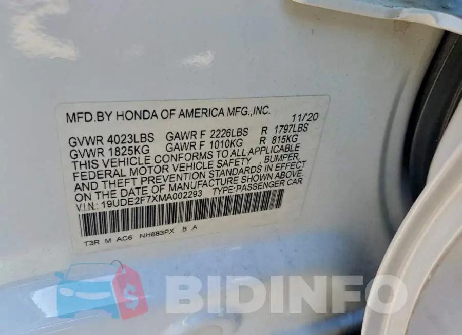 19UDE2F7XMA002293 Photo# 13