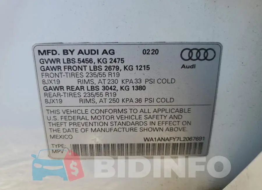 WA1ANAFY7L2067691 Photo# 14