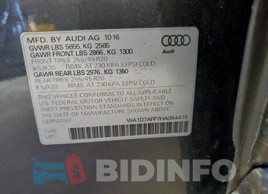 WA1D7AFP7HA064415 Photo# 13