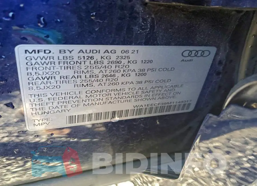 WA1EECF39M1149317 Photo# 13