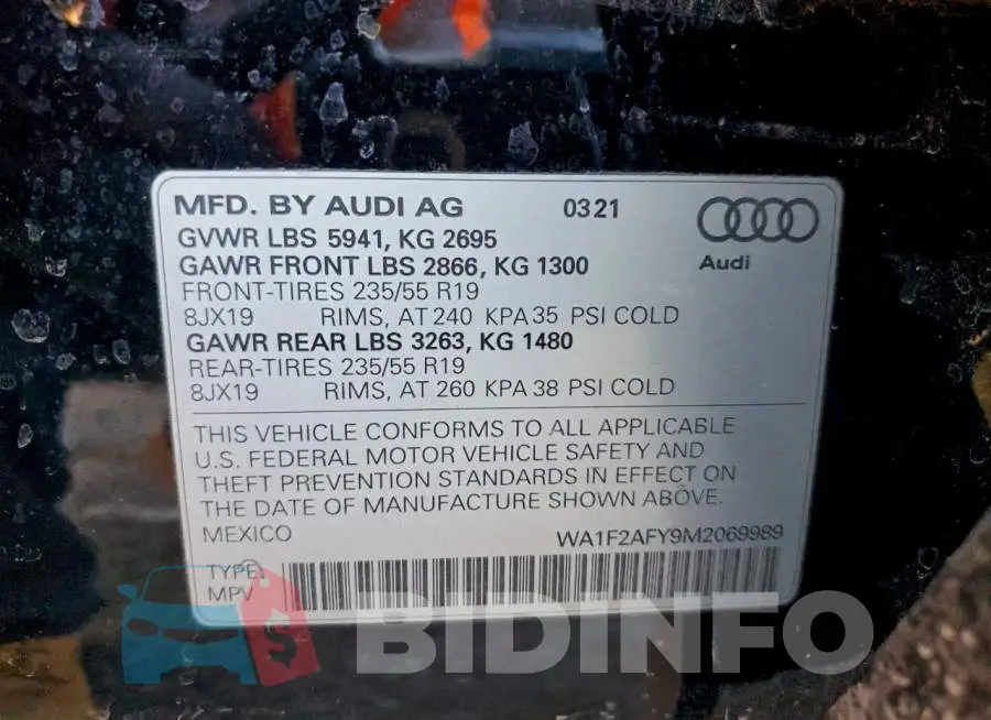 WA1F2AFY9M2069989 Photo# 14