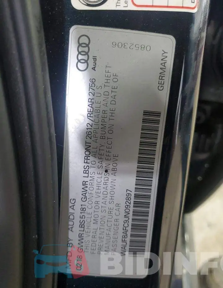 WAUF8AFC9JN092897 Photo# 12