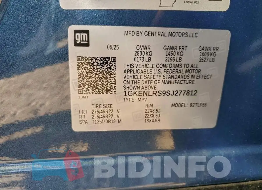 1GKENLRS9SJ277812 Photo# 14