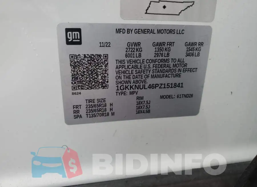 1GKKNUL46PZ151841 Photo# 13