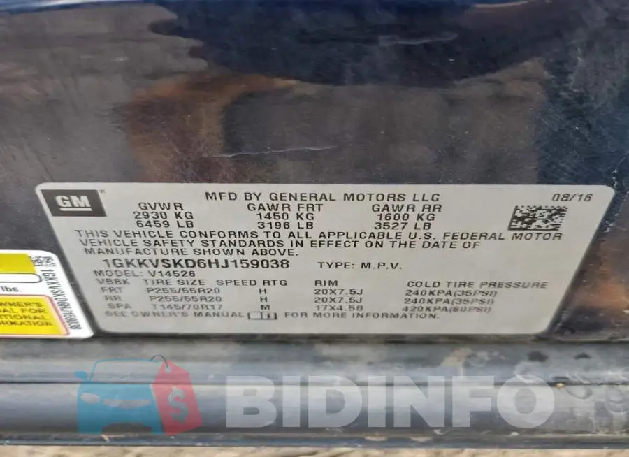 1GKKVSKD6HJ159038 Photo# 13