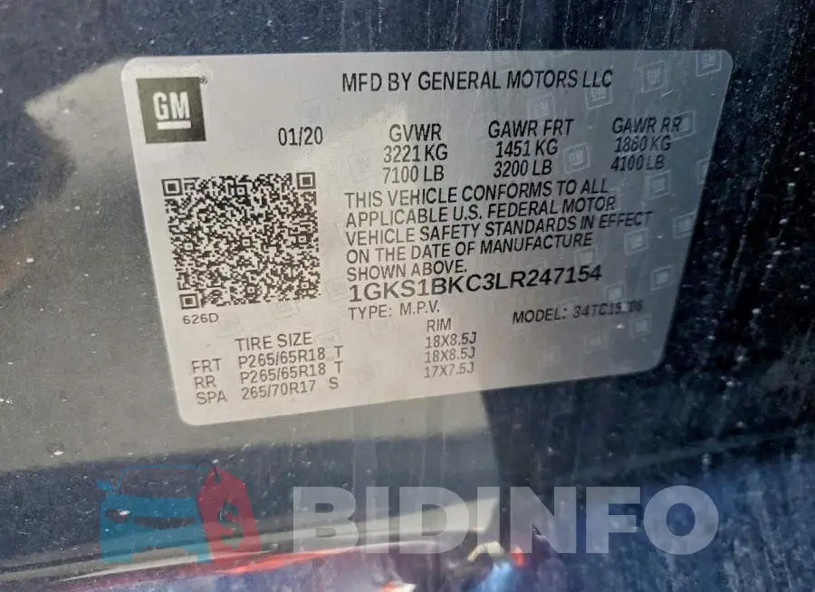 1GKS1BKC3LR247154 Photo# 13