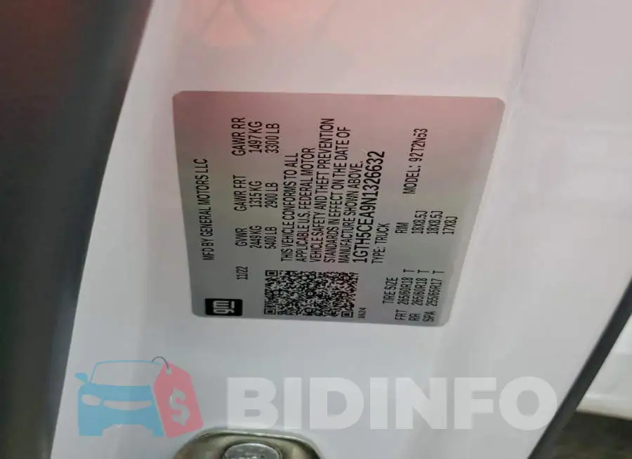 1GTH5CEA9N1326632 Photo# 12