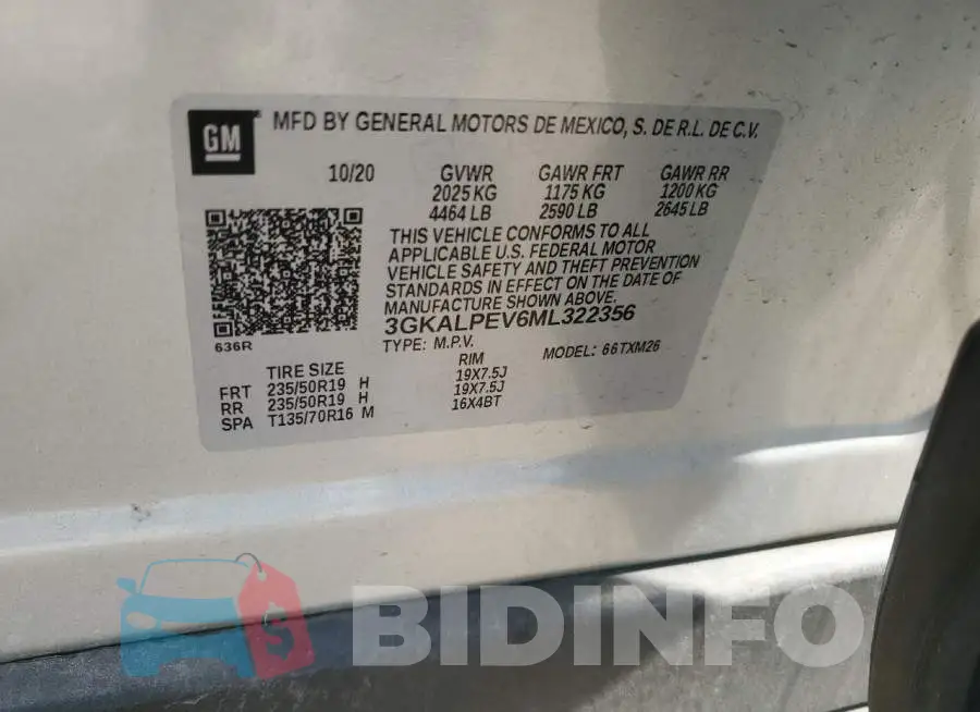 3GKALPEV6ML322356 Photo# 13