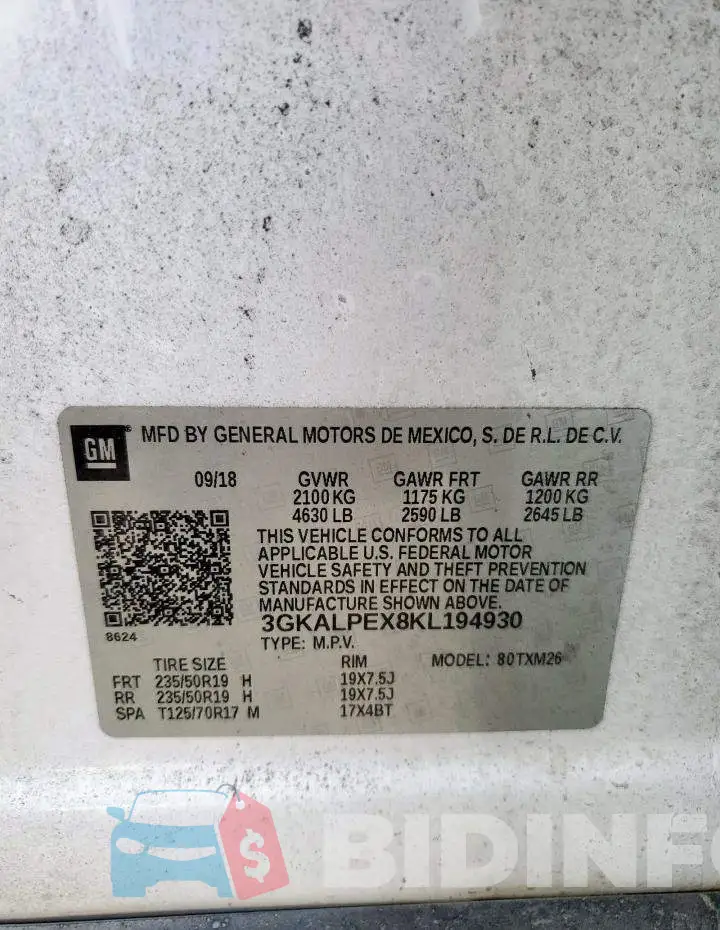 3GKALPEX8KL194930 Photo# 14