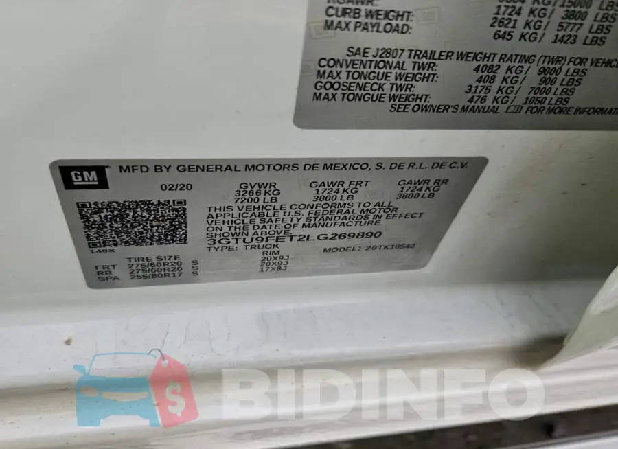 3GTU9FET2LG269890 Photo# 12