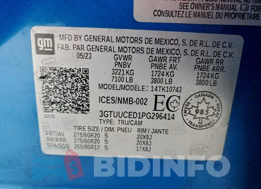 3GTUUCED1PG296414 Photo# 13