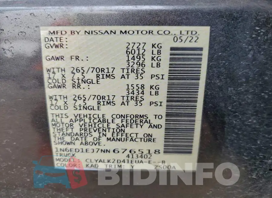 1N6ED1EJ7NN676518 Photo# 12