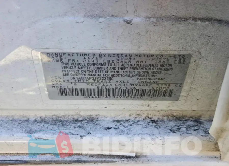 3N1AB7AP3JY223260 Photo# 12