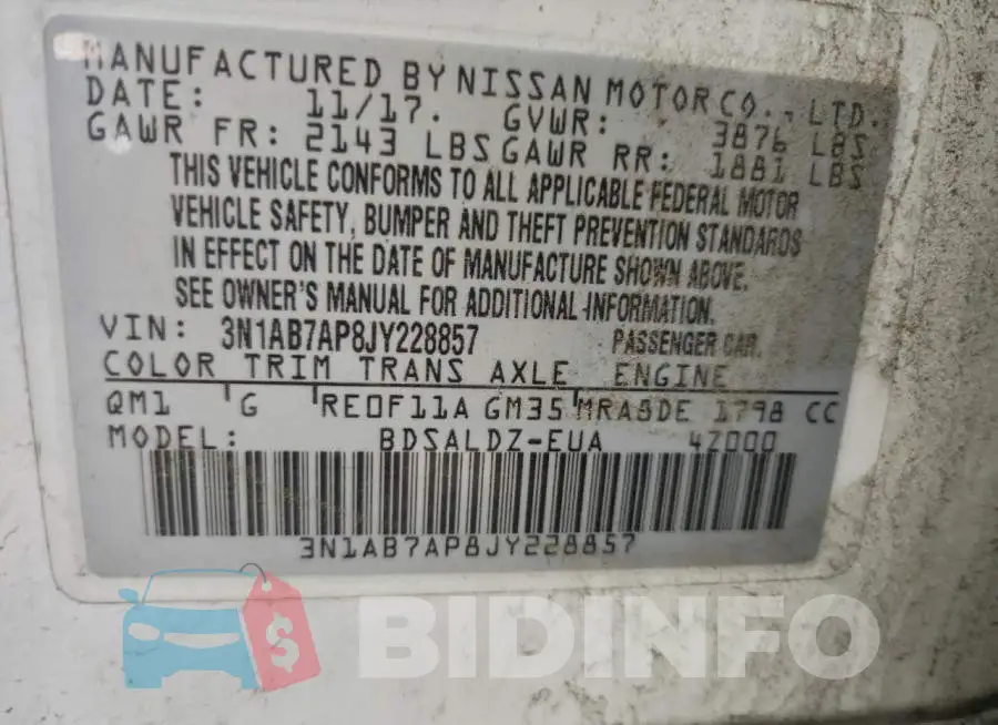 3N1AB7AP8JY228857 Photo# 12