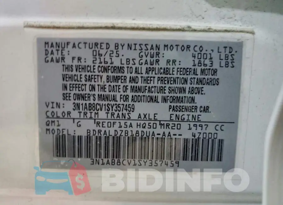 3N1AB8CV1SY357459 Photo# 13