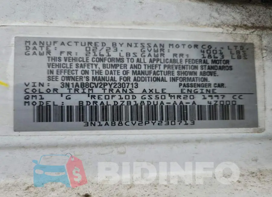 3N1AB8CV2PY230713 Photo# 12