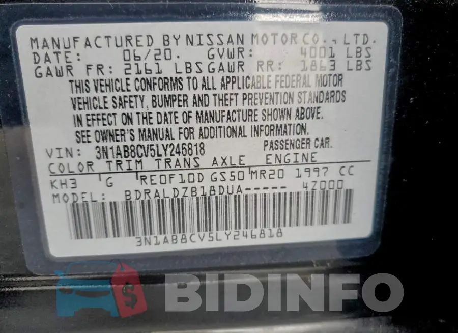 3N1AB8CV5LY246818 Photo# 12