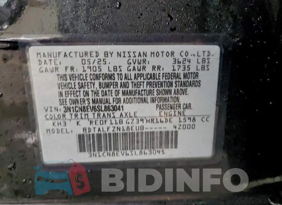 3N1CN8EV6SL863041 Photo# 12