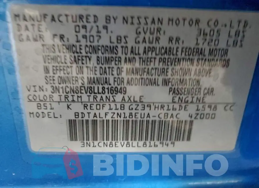 3N1CN8EV8LL816949 Photo# 12