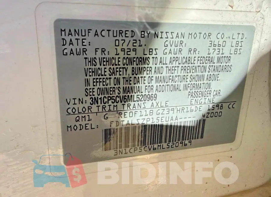 3N1CP5CV6ML520969 Photo# 10