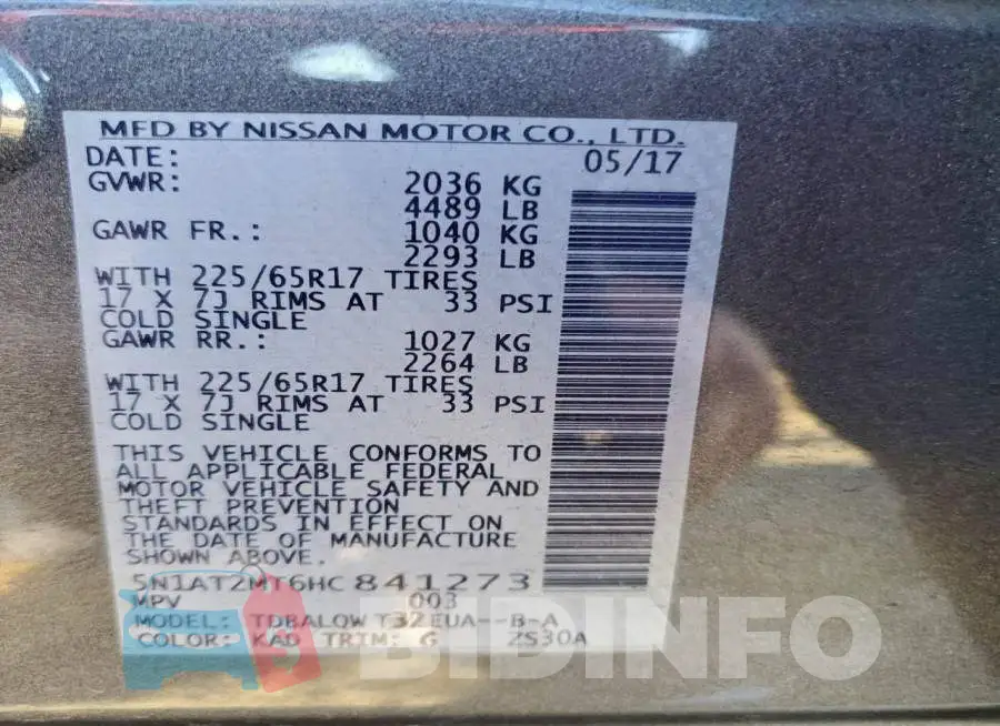 5N1AT2MT6HC841273 Photo# 13
