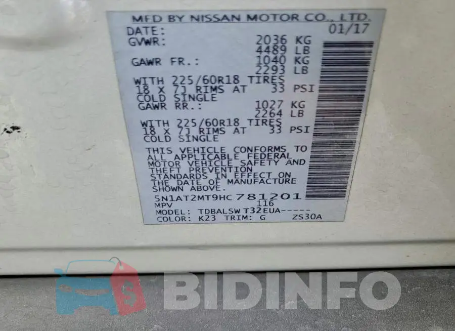 5N1AT2MT9HC781201 Photo# 13