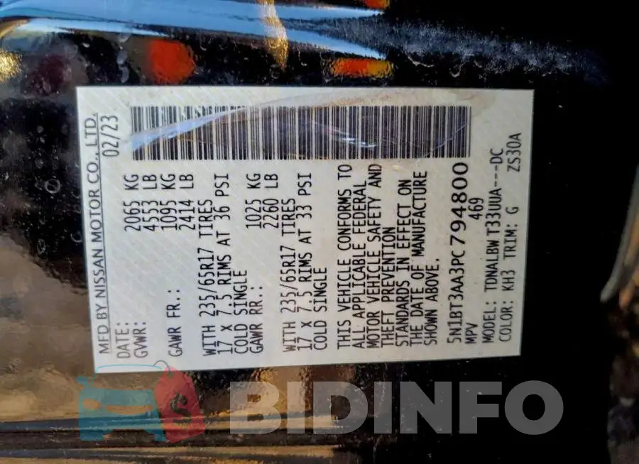 5N1BT3AA3PC794800 Photo# 14