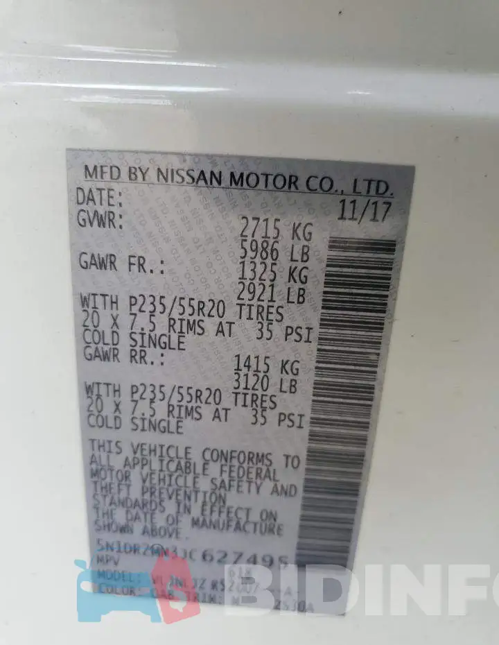 5N1DR2MM3JC627495 Photo# 12