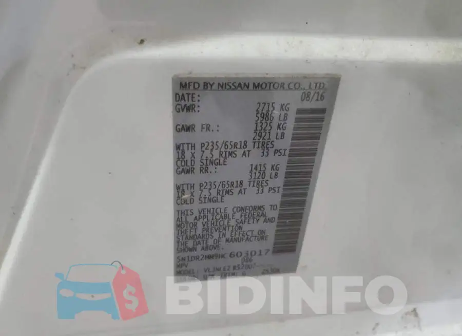 5N1DR2MM9HC603017 Photo# 13