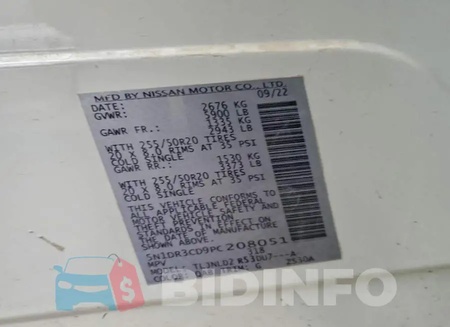 5N1DR3CD9PC208051 Photo# 14