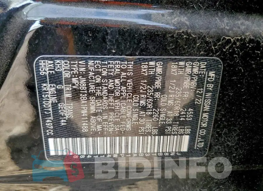 JN8BT3BA1PW411488 Photo# 13