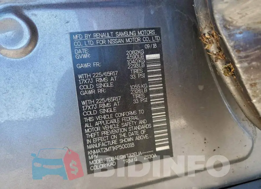 KNMAT2MT1KP500318 Photo# 14